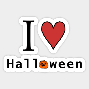 I Love Halloween Horror and Pumpkin Sticker